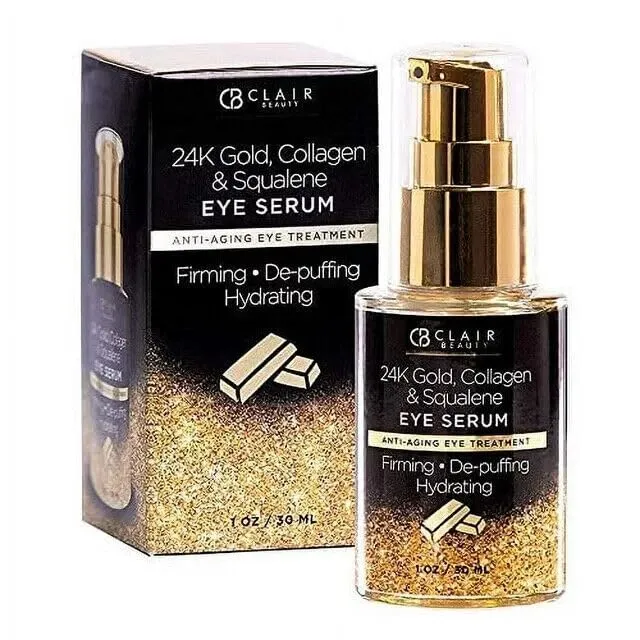 Generic 24K Gold & Collagen Squalene Anti-Aging Eye Serum - Firming, Brightening, DePuffing, Hydrating - 1.0 FL OZ