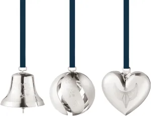 Georg Jensen 2024 Ornament Set, 3Pcs, Plated in Palladium - 10020409