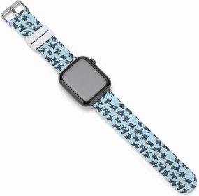 German Shepherd Dog Pattern Adjustable Silicone Watchband Compatible with IWatch Classic Soft Sports Watch Strap for Men Women