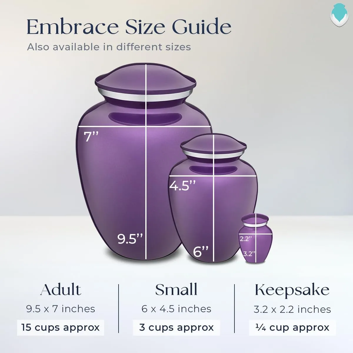 Geturns Embrace Small Personalized Butterfly Cremation Urns for Human Ashes I Purple Funeral Urn for Men and Women I 44 lbs