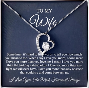 Gifts For Wife Forever Love Necklace Set, Wife Birthday Gift Ideas, Necklaces For Wife From Husband, To My Soulmate Necklace For Women, To My Wife Gifts From Husband, Gift for Wife, Christmas, Valentines