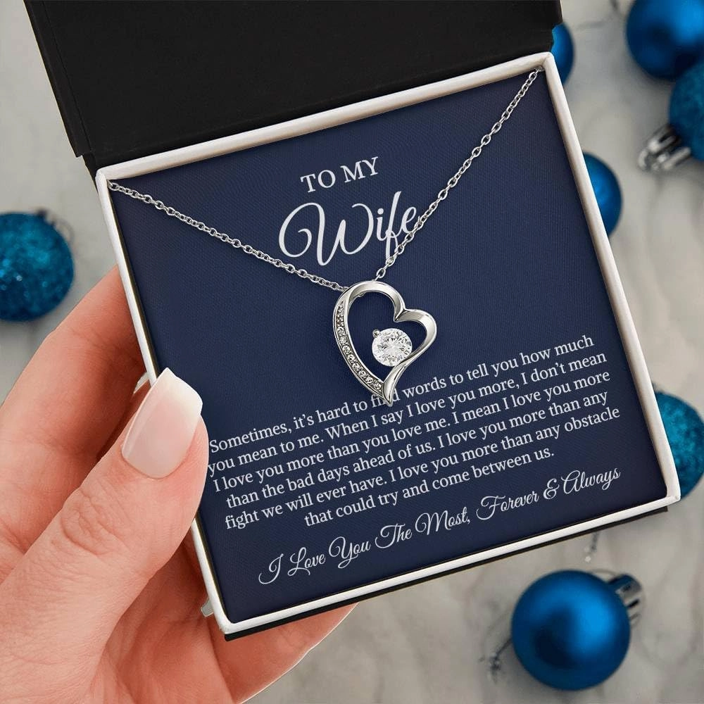 Gifts For Wife Forever Love Necklace Set, Wife Birthday Gift Ideas, Necklaces For Wife From Husband, To My Soulmate Necklace For Women, To My Wife Gifts From Husband, Gift for Wife, Christmas, Valentines