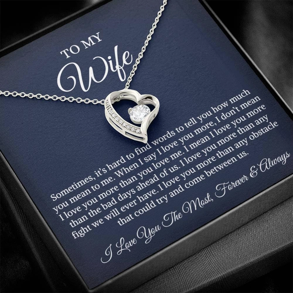 Gifts For Wife Forever Love Necklace Set, Wife Birthday Gift Ideas, Necklaces For Wife From Husband, To My Soulmate Necklace For Women, To My Wife Gifts From Husband, Gift for Wife, Christmas, Valentines