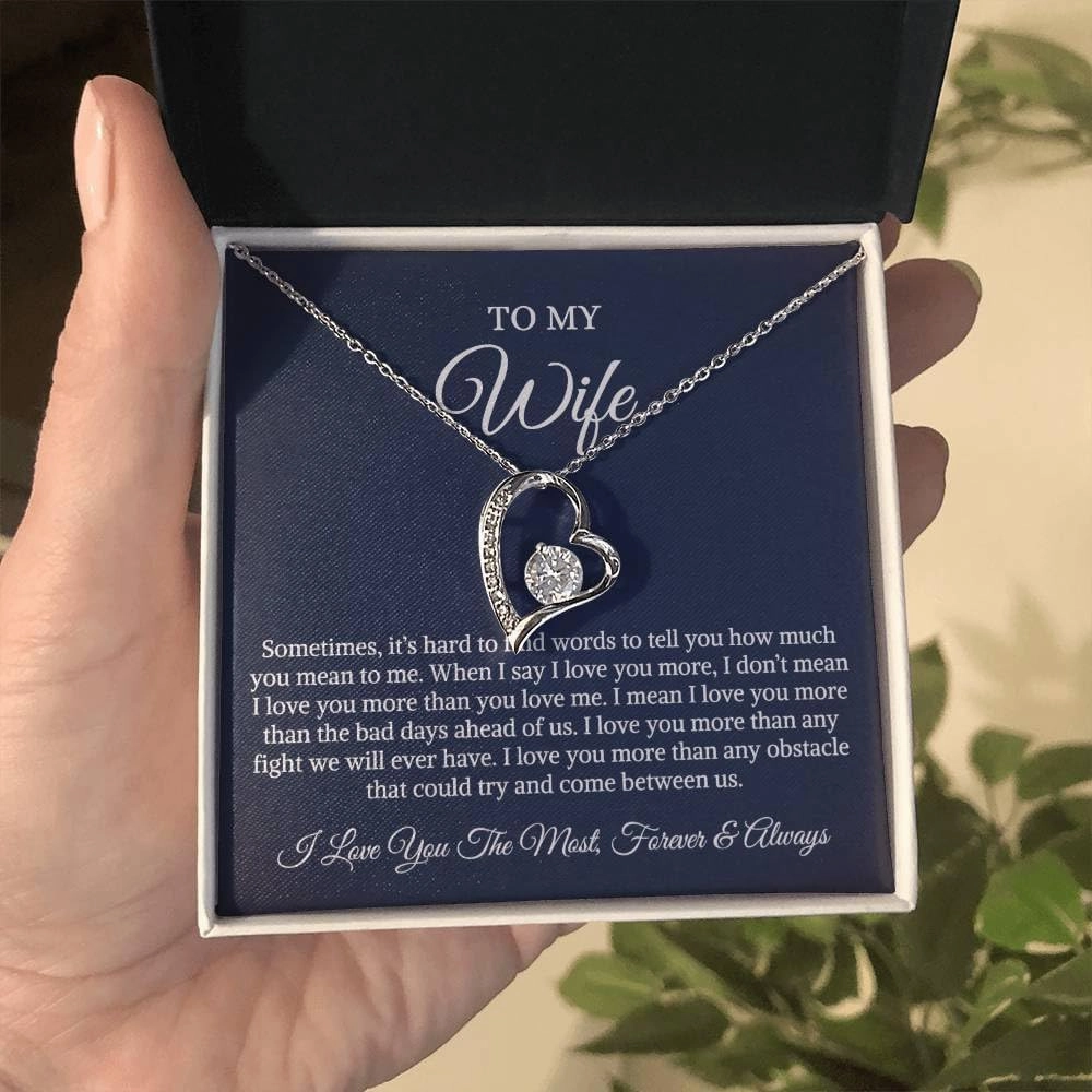 Gifts For Wife Forever Love Necklace Set, Wife Birthday Gift Ideas, Necklaces For Wife From Husband, To My Soulmate Necklace For Women, To My Wife Gifts From Husband, Gift for Wife, Christmas, Valentines