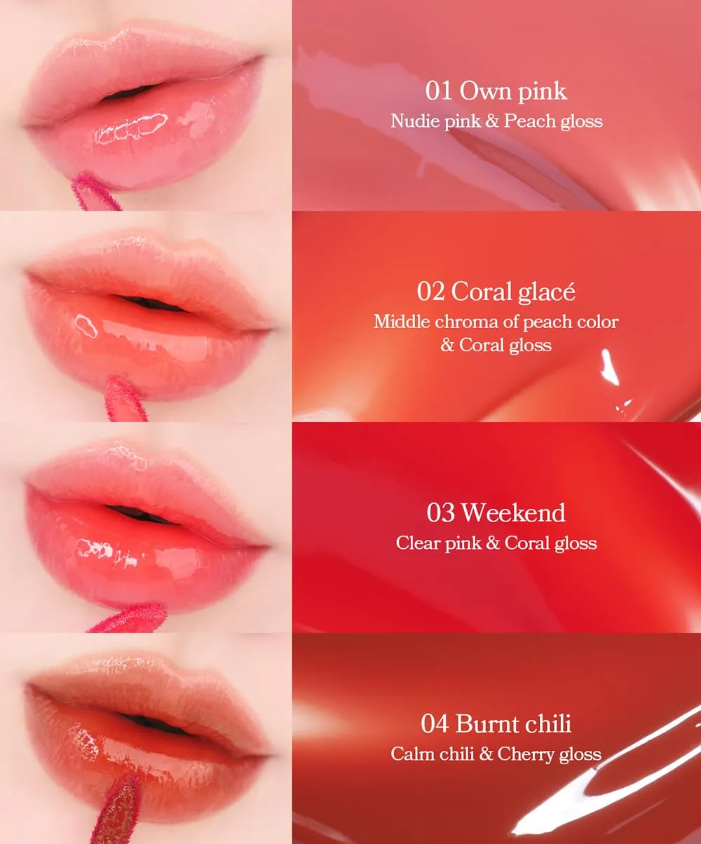 Glacé Lip Tint 02 Coral glacé Long-Lasting Liquid Stain Buildable Layer with Glossy Finish for Juicy Glowy Lips K-Beauty K-Cosmetics