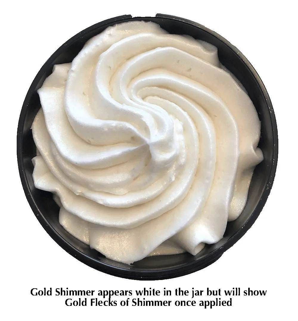 GLIMMER GODDESS Organic Whipped Shea Body Shimmers Travel Size - Bronze, Diamond & Gold Shimmer - Vegan, Cruelty-Free