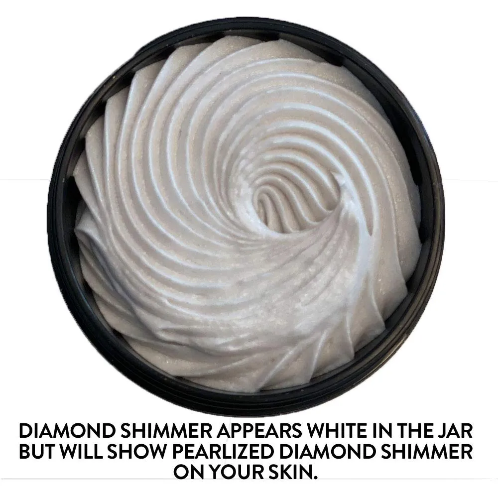 GLIMMER GODDESS Organic Whipped Shea Body Shimmers Travel Size - Bronze, Diamond & Gold Shimmer - Vegan, Cruelty-Free