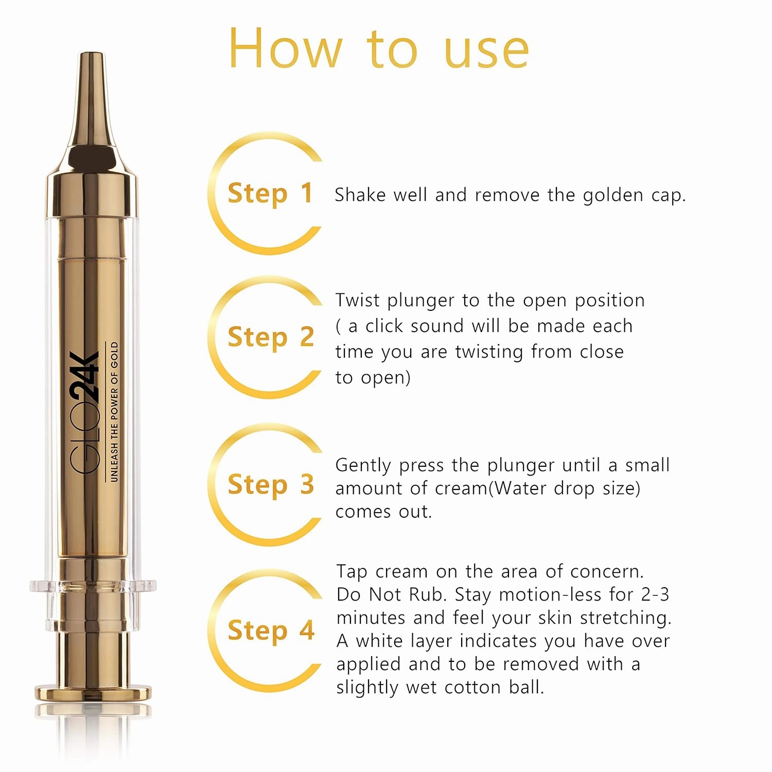 GLO24K Instant Facelift Cream with 24k Gold, Hyaluronic Acid, Peptides, and Vitamins. Value Pack of 3. A powerful non-invasive alternative to injections.