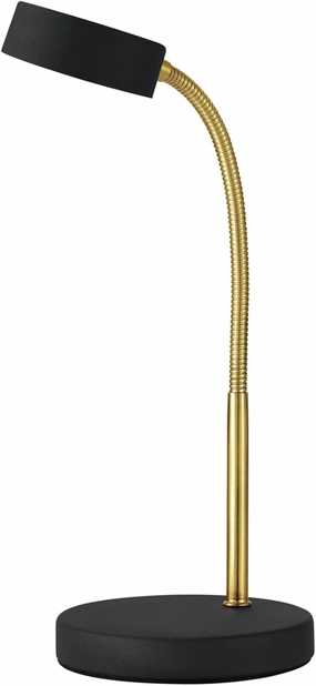 GLOBE Electric 30061 Desk Lamp, Gold Gooseneck, Matte Black Finish, 5W Energy Star Integrated LED, 250 Lumens 30061, 15.45", Black & Gold