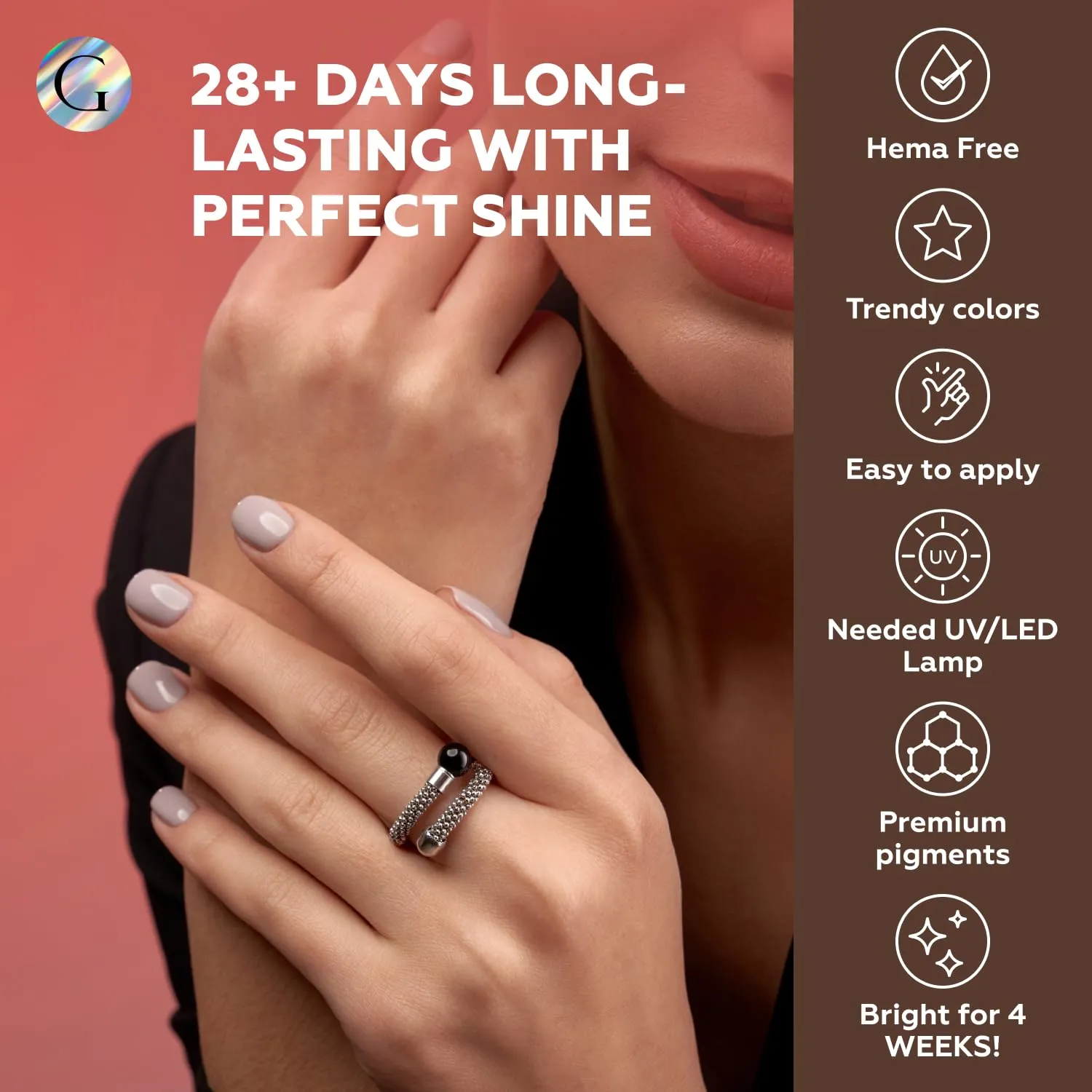 GLOSS Beige Gel Nail Polish Set | 6 Pcs HEMA Free Gel Polish with Beige, Taupe, Amber, Brown, Light brown & Brown Caramel Colors, Uv LED Gel Polish, Soak off Manicure, at Home Gifts for Women