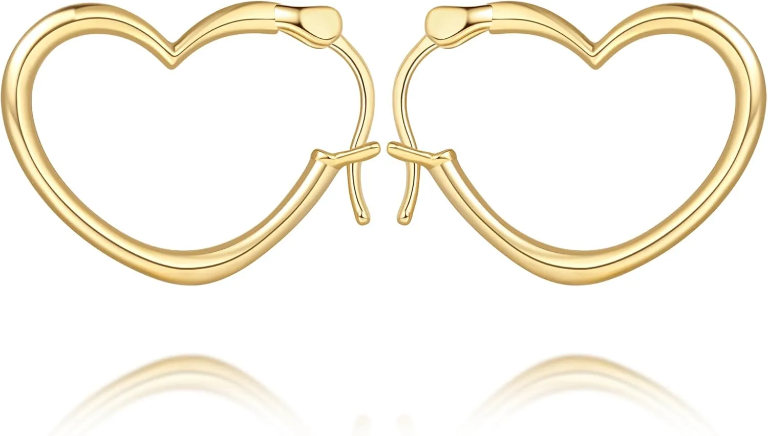 Gold Heart Hoop Earrings 14K Gold Earrings for Women Trendy Delightful Blend of Charm and Design Dainty Heart Earring for Women 24mm