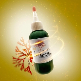 Golden SeaMoss Collagen-Oil - Skin and Scalp Seamoss Oil with Collagen, Olive Oil and Coconut Oil - Hydrating Collagen Oil for Skin Tightening and Scalp Care Eczema-Acne Dry Skin-Hydration