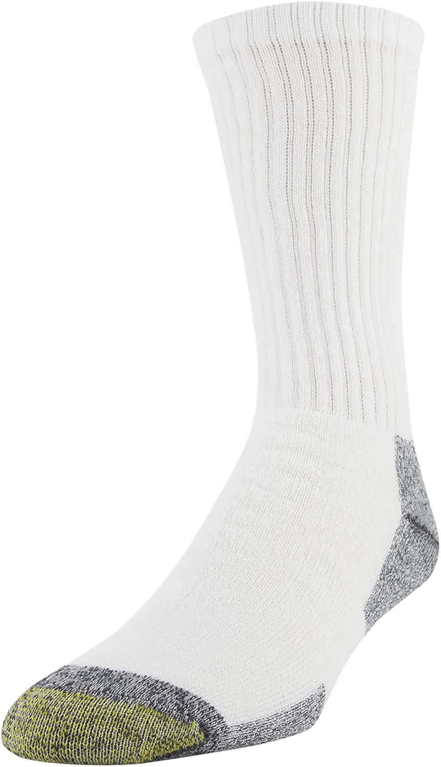 GOLDTOE Men's 656S Cotton Crew Athletic Socks, Multipairs