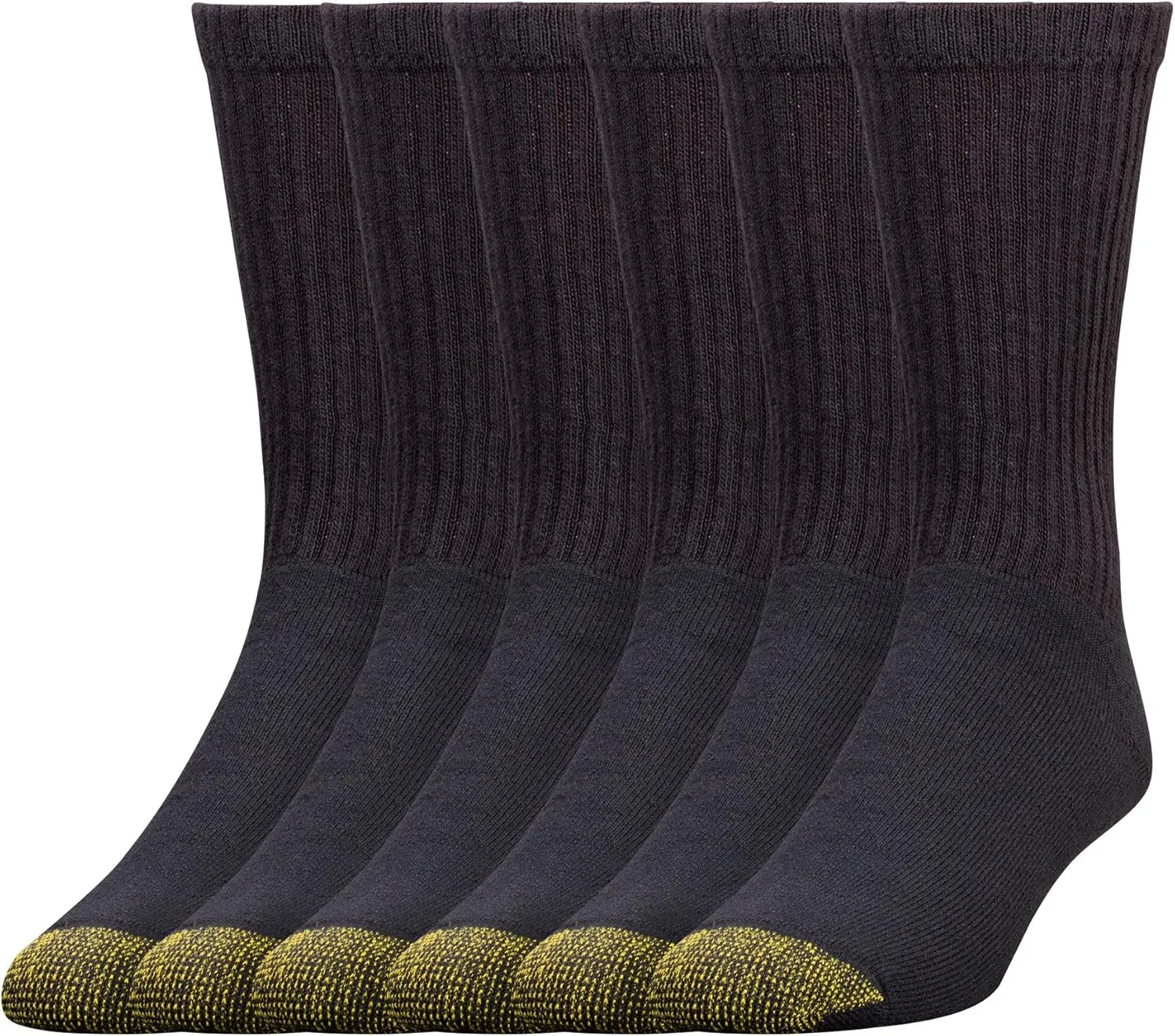 GOLDTOE Men's 656S Cotton Crew Athletic Socks, Multipairs