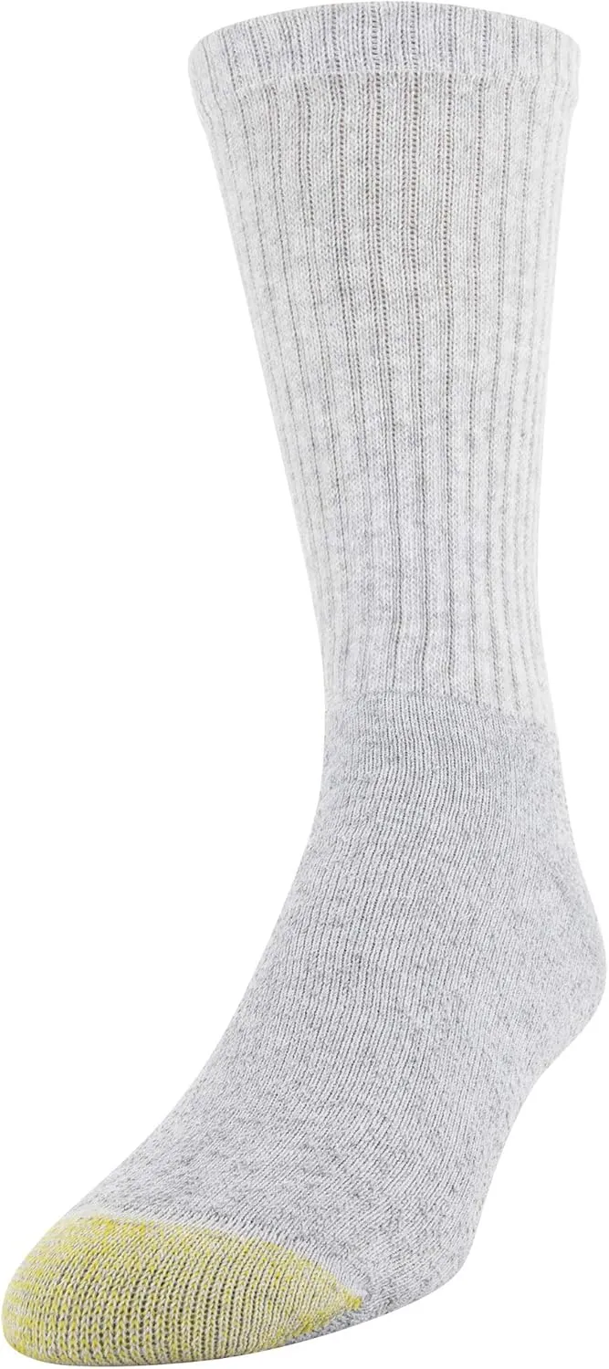 GOLDTOE Men's 656S Cotton Crew Athletic Socks, Multipairs