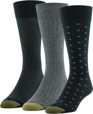 GOLDTOE Men's Dress Crew Socks, 3 Pairs
