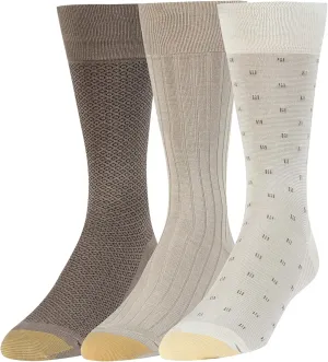 GOLDTOE Men's Dress Crew Socks, 3 Pairs