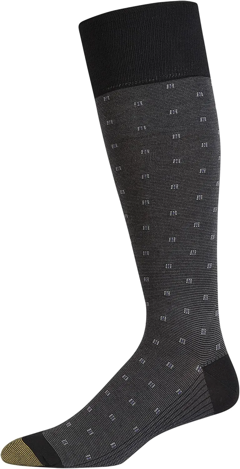 GOLDTOE Men's Over-The-Calf Dress Socks, 3-Pairs