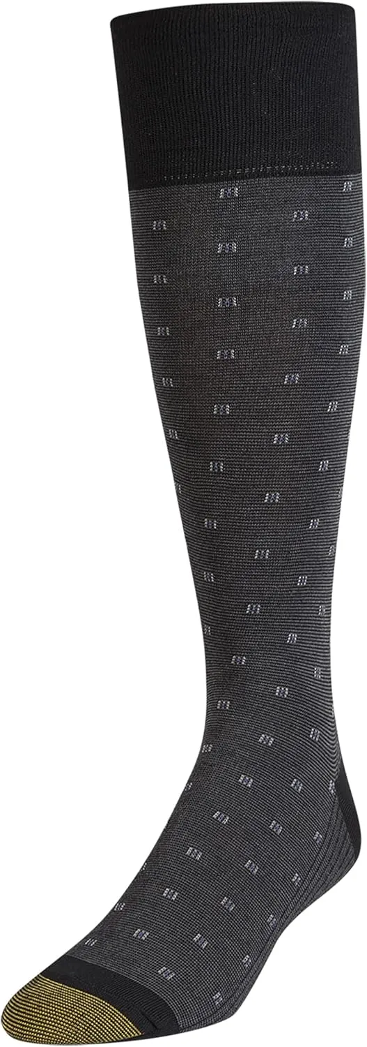 GOLDTOE Men's Over-The-Calf Dress Socks, 3-Pairs