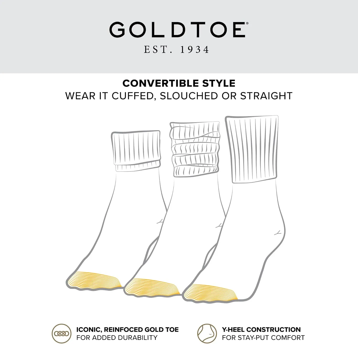 GOLDTOE Women's Classic Turn Cuff Socks, Multipairs