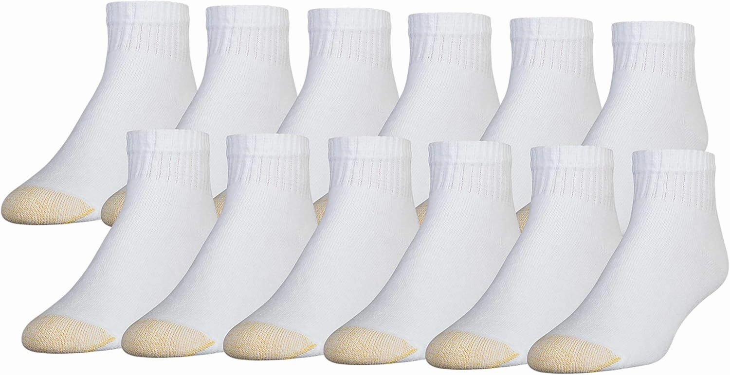 GOLDTOE Men's 656P Cotton Ankle Athletic Socks, Multipairs