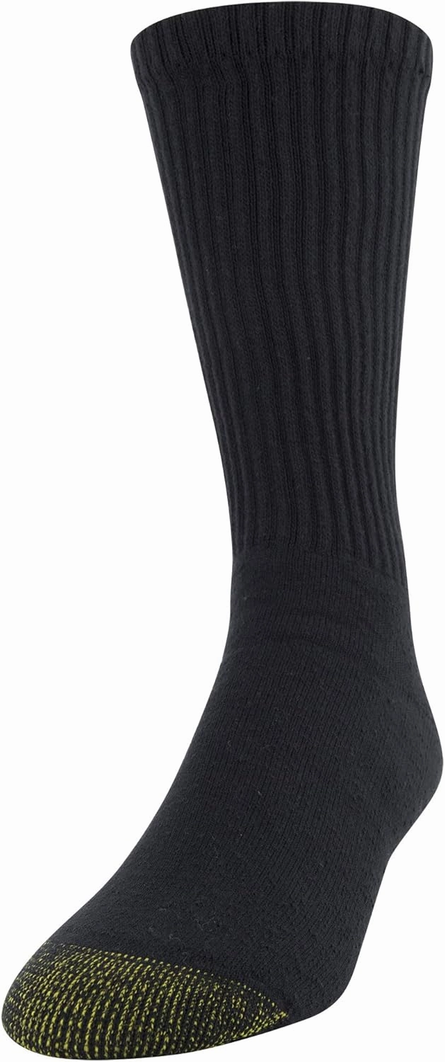 GOLDTOE Men's 656S Cotton Crew Athletic Socks, Multipairs