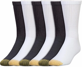 GOLDTOE Men's 656S Cotton Crew Athletic Socks, Multipairs
