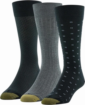 GOLDTOE Men's Dress Crew Socks, 3 Pairs
