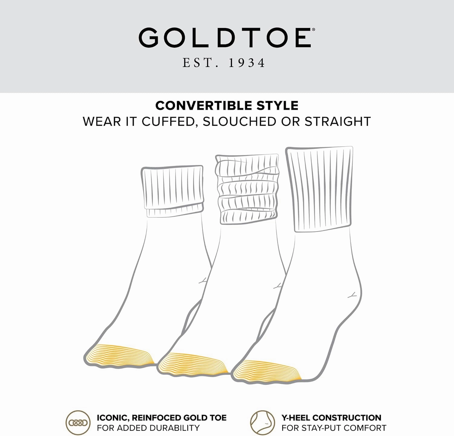 GOLDTOE Women's Classic Turn Cuff Socks, Multipairs