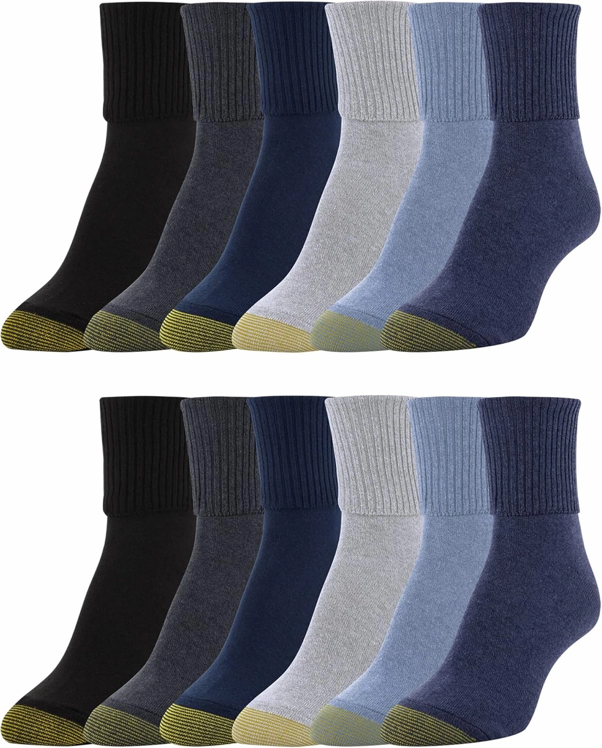 GOLDTOE Women's Classic Turn Cuff Socks, Multipairs