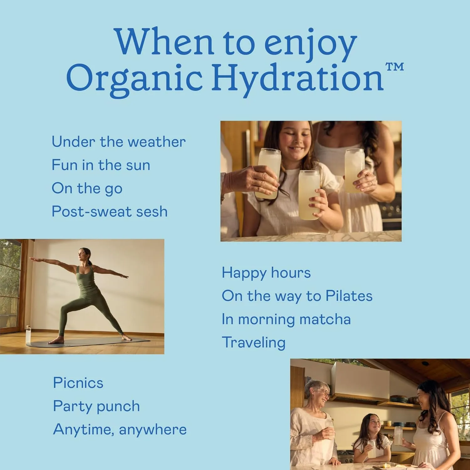 GOODONYA Organic Hydration Electrolyte Drink Mix, Certified Organic Hydration Powder, Non-GMO, Biochecked Glyphosate Free, Low Sugar, Lemonade Flavor, No Artificial Flavors, 42 Servings