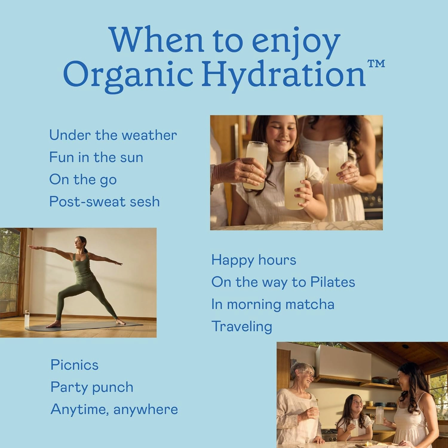 GOODONYA Organic Hydration Electrolyte Drink Mix, Certified Organic Hydration Powder, Non-GMO, Biochecked Glyphosate Free, Low Sugar, Lemonade Flavor, No Artificial Flavors, 20 Servings