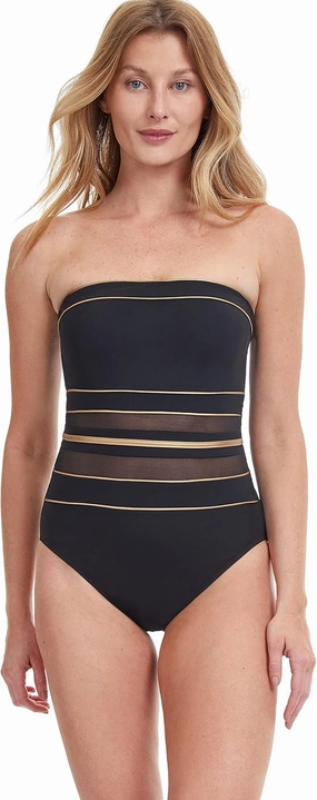 Gottex Women's Standard Black Gold One-Piece Swimsuit