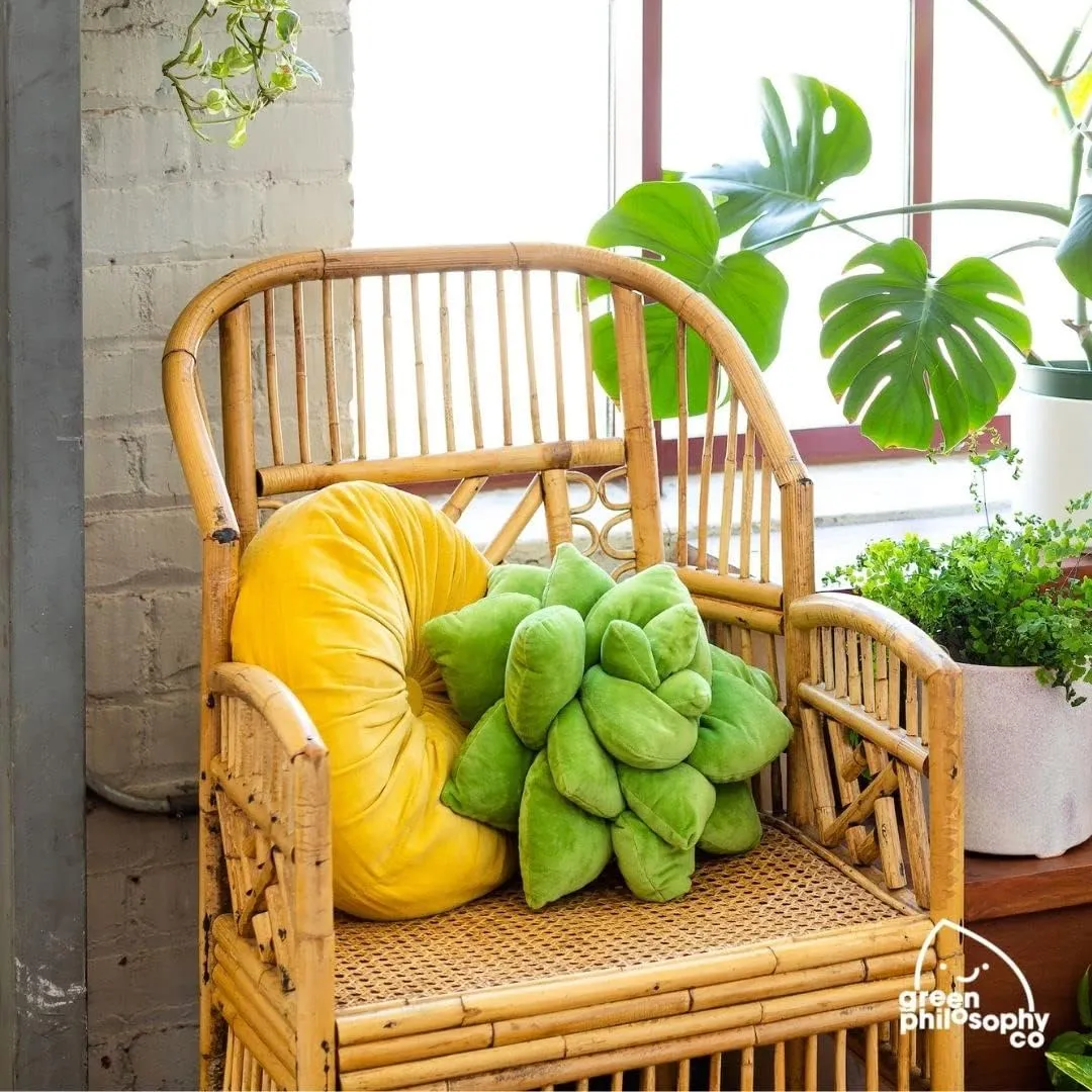 Green Philosophy Co. Succulent® Pillow 16" – Soft 3D Decorative Flower Throw Pillow, Unique Olive Green Plush Flower Cushion, Perfect for Couch, Sofa, Bedroom Decor, Gift for Plant Lovers
