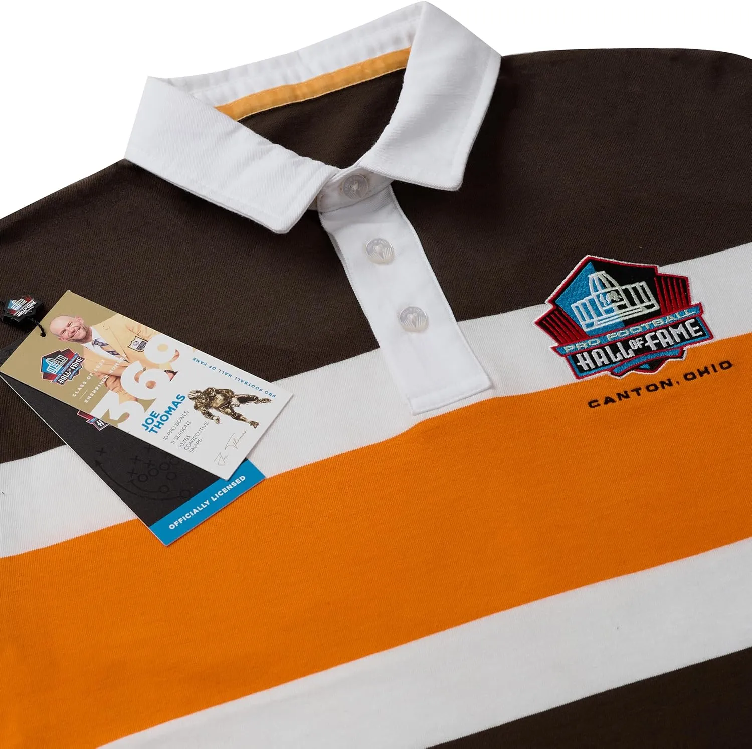 Haggar Pro Football Hall of Fame Long Sleeve Striped Rugby Shirt