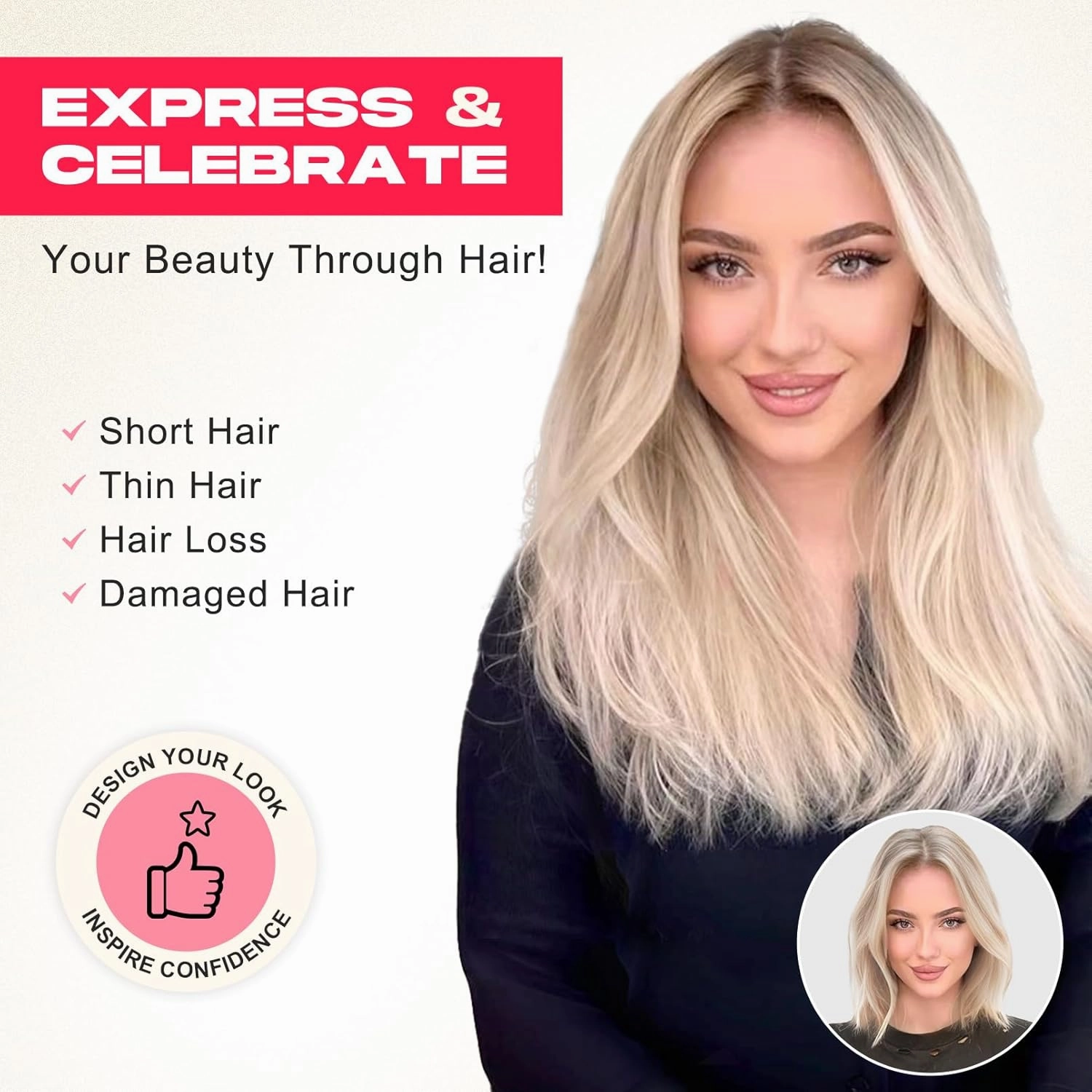 Hair Extensions, 14" Short Clip in Hair Extensions 4PCS Straight Natural Soft Synthetic Hairpiece for Women - Black