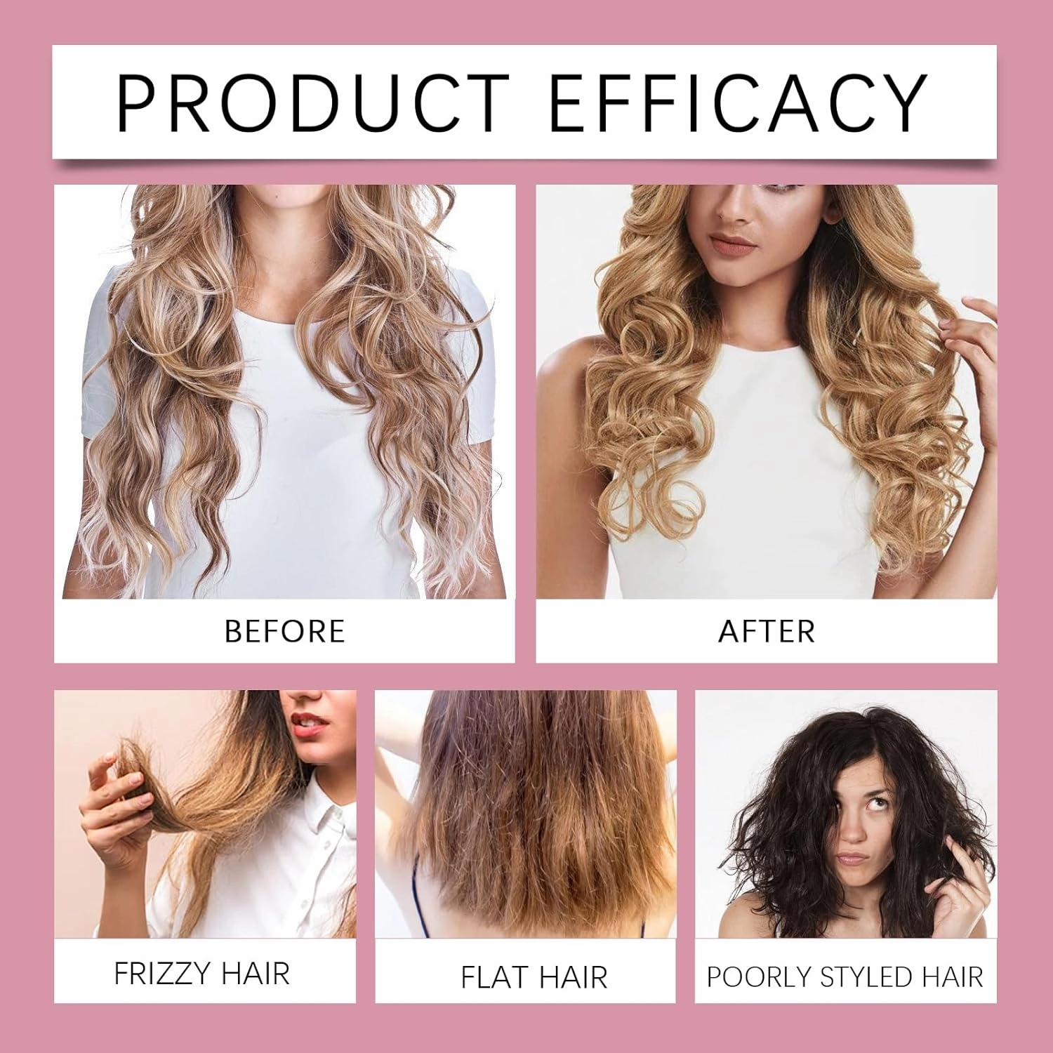 Hairhalo Curl Defining Cream, Hair Halo Curl Defining Cream, Curl Cream for Curly Hair Anti Frizz, Curl Defining Cream, Moisturizing, Smoothing for Curly & Wavy Hair (Pink, 3pcs)