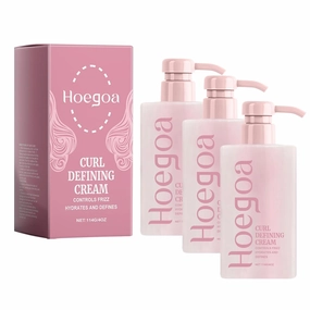 Hairhalo Curl Defining Cream, Hair Halo Curl Defining Cream, Curl Cream for Curly Hair Anti Frizz, Curl Defining Cream, Moisturizing, Smoothing for Curly & Wavy Hair (Pink, 3pcs)