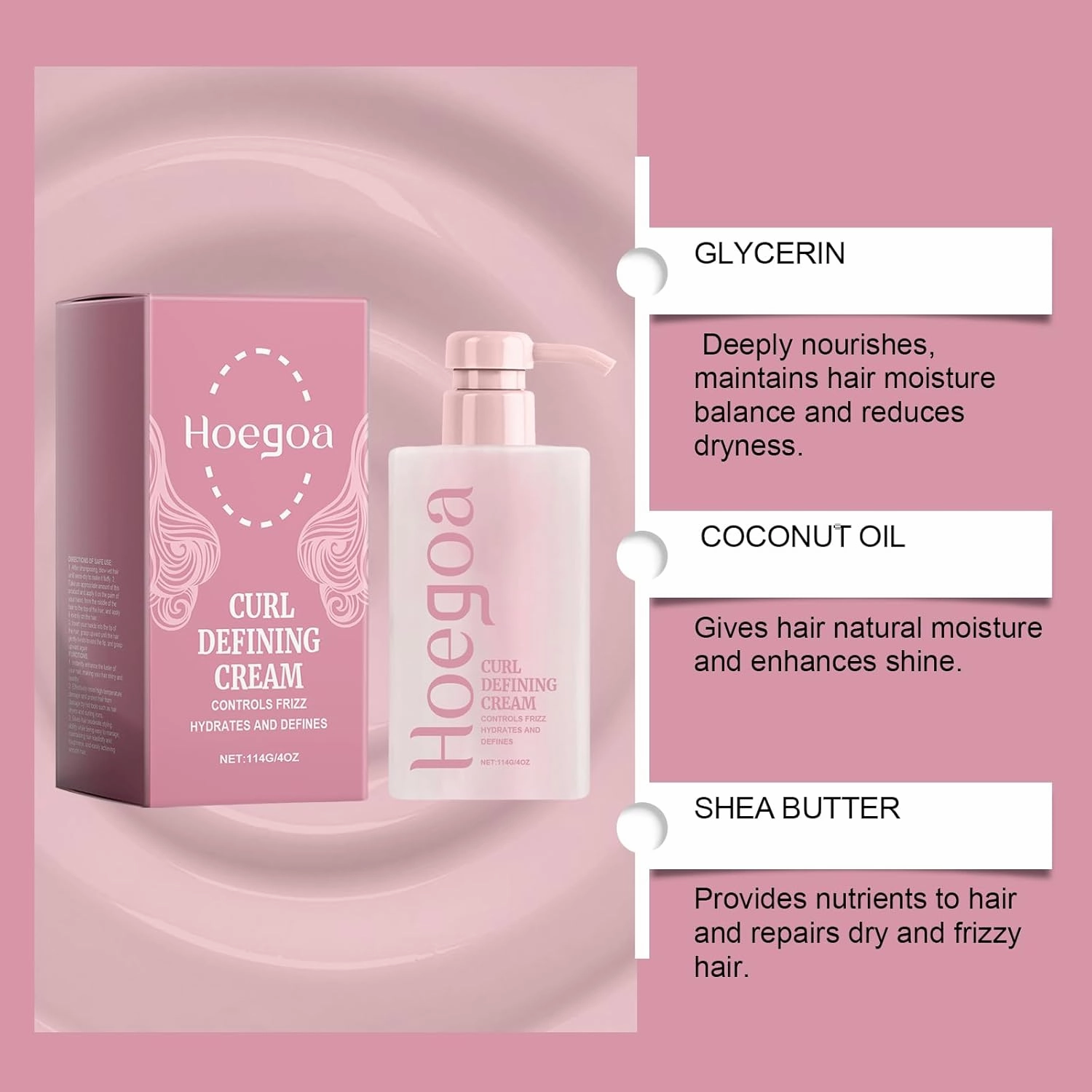 Hairhalo Curl Defining Cream, Hair Halo Curl Defining Cream, Curl Cream for Curly Hair Anti Frizz, Curl Defining Cream, Moisturizing, Smoothing for Curly & Wavy Hair (Pink, 3pcs)