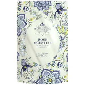 Harney & Sons Bag of Sachets Black Tea w/Rosebuds, 50 Count