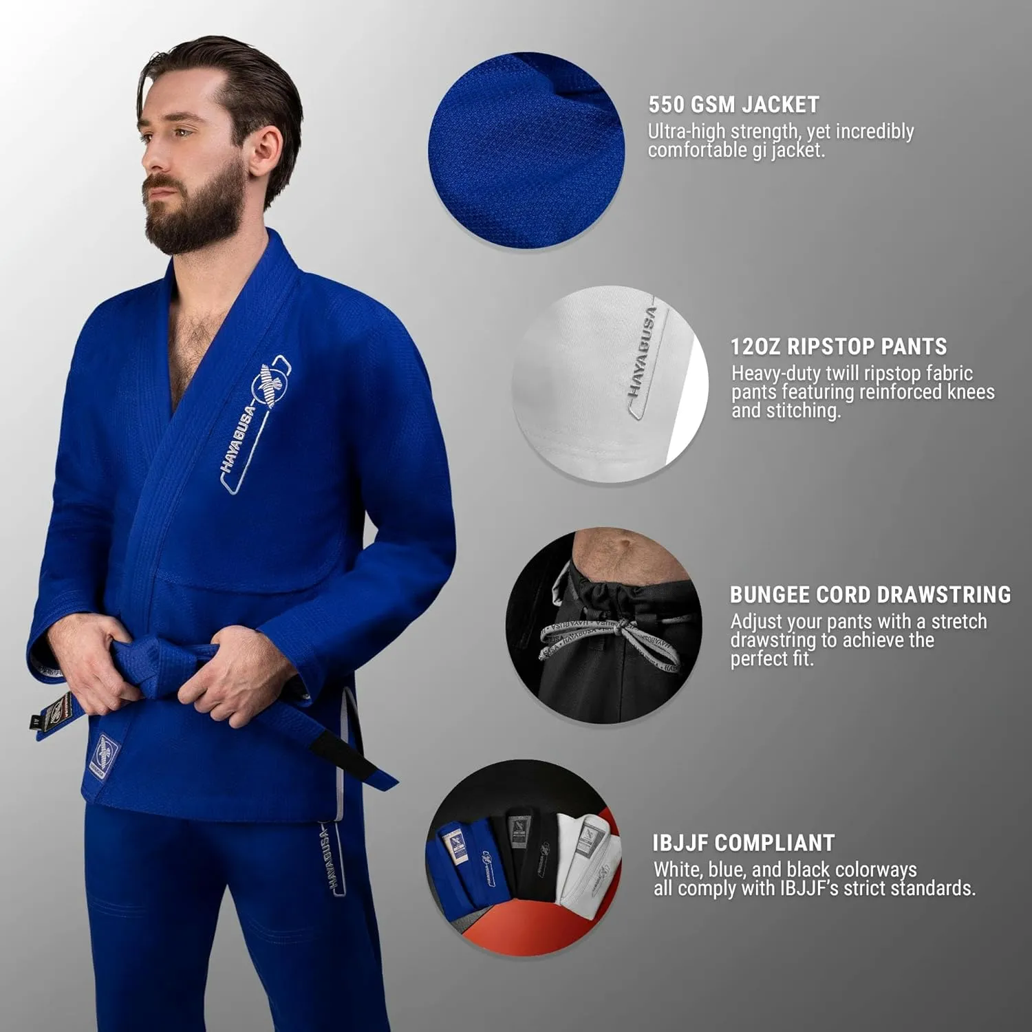 Hayabusa BJJ Gi - Essential Gold Weave Jiu Jitsu Gi for Men and Women, IBJJF Compliant