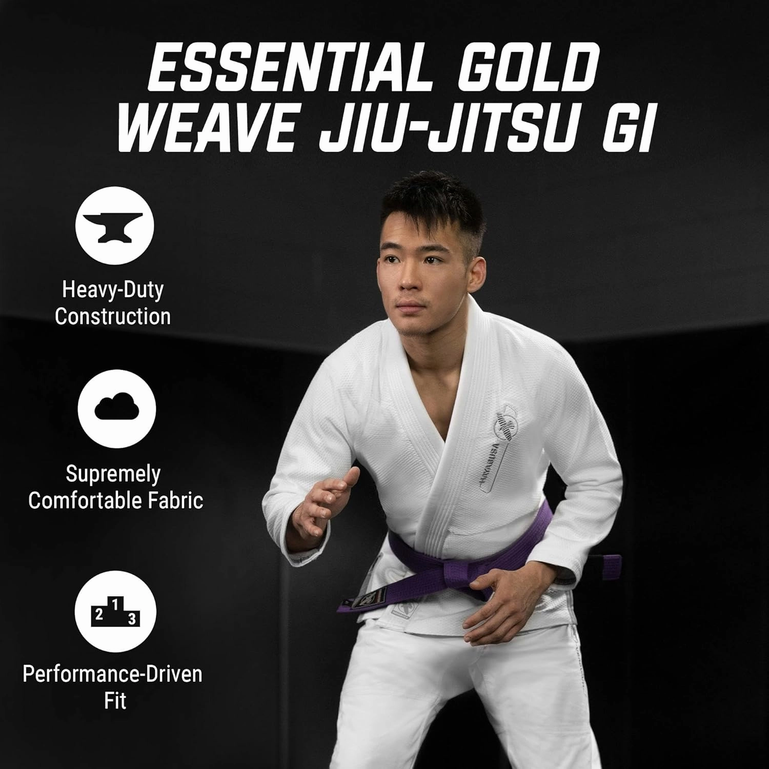 Hayabusa BJJ Gi - Essential Gold Weave Jiu Jitsu Gi for Men and Women, IBJJF Compliant