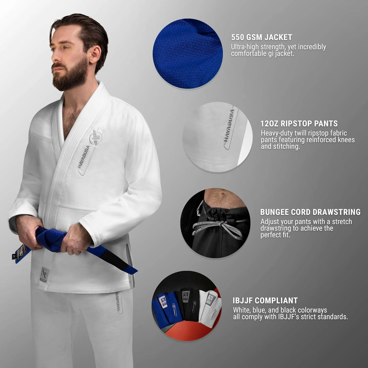 Hayabusa BJJ Gi - Essential Gold Weave Jiu Jitsu Gi for Men and Women, IBJJF Compliant