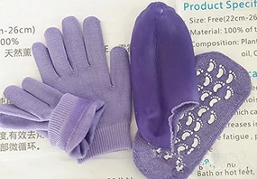 Healtheveryday®Moisturizing Silicone Gel Gloves & Gel Socks Beauty Spa Moisturizing Skin Care Soften Repair Cracked Therapy Treatment (Purple)