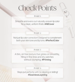 Heart Percent Dote On Mood All Cover Lip Base, Comfortable & Flawless Lip Tone & Texture Correction w/Lightweight Texture, #02. Creamy Rose