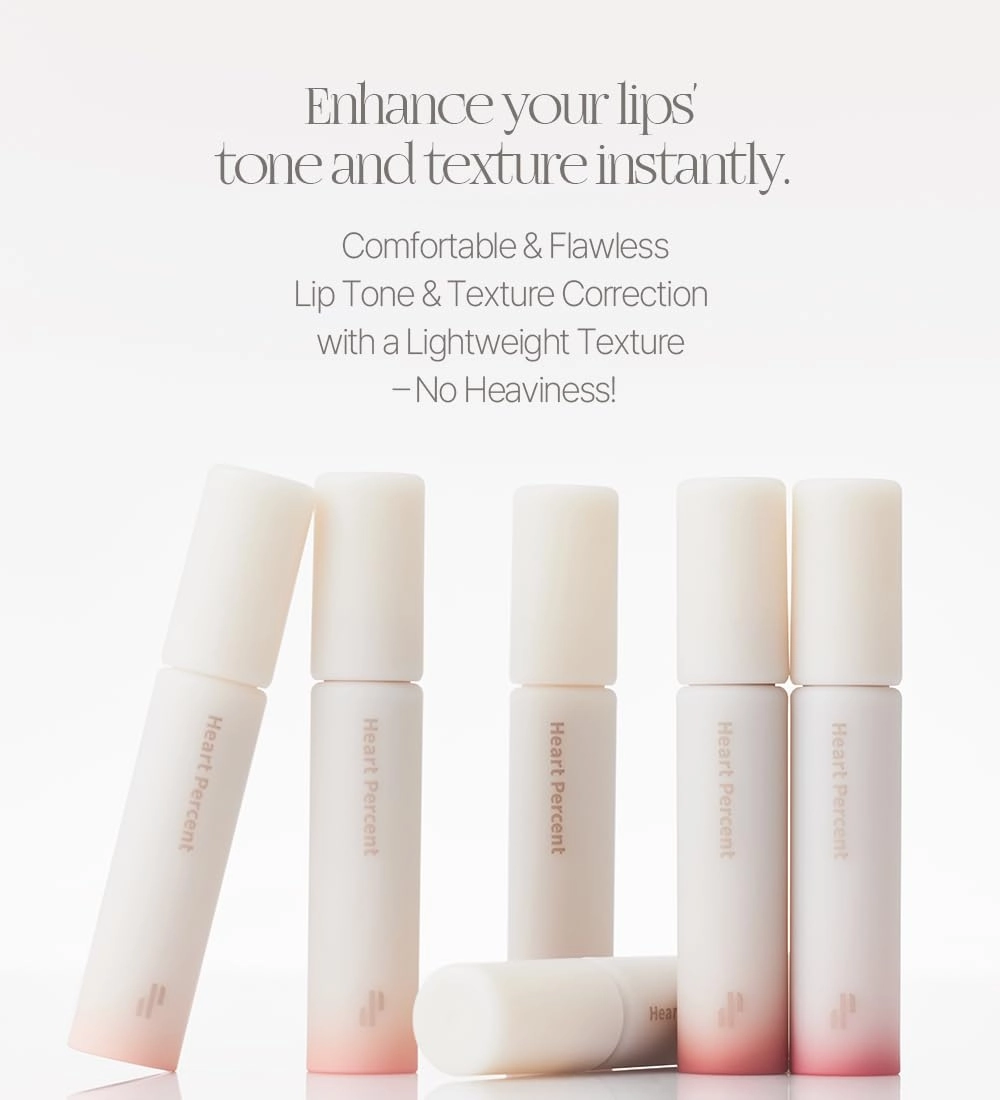 Heart Percent Dote On Mood All Cover Lip Base, Comfortable & Flawless Lip Tone & Texture Correction w/Lightweight Texture, #02. Creamy Rose