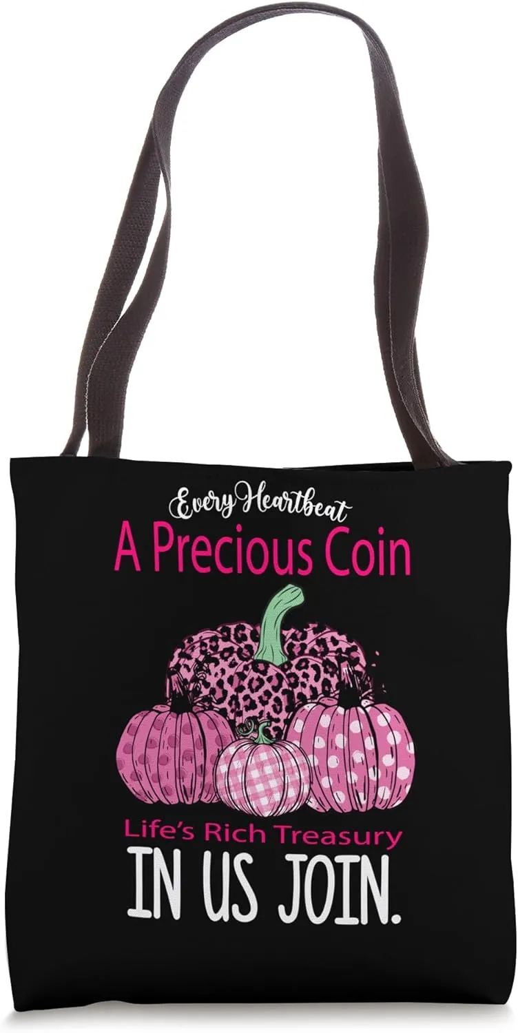 Heartbeat Precious Coin Life's Rich Treasury Breast Cancer Tote Bag