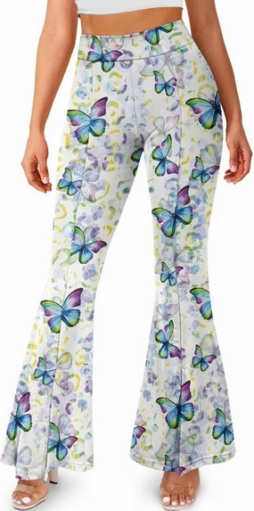 High Waisted Yoga Leggings for Women Flare Buttery Soft Tummy Control Pants Slit Sport Workout Sweatpants