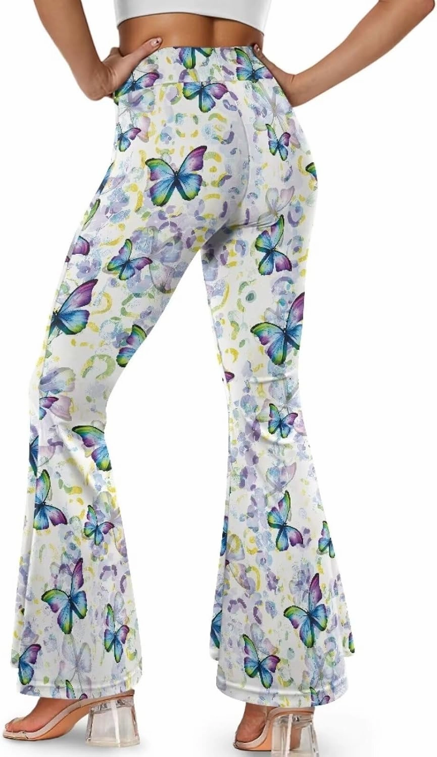 High Waisted Yoga Leggings for Women Flare Buttery Soft Tummy Control Pants Slit Sport Workout Sweatpants