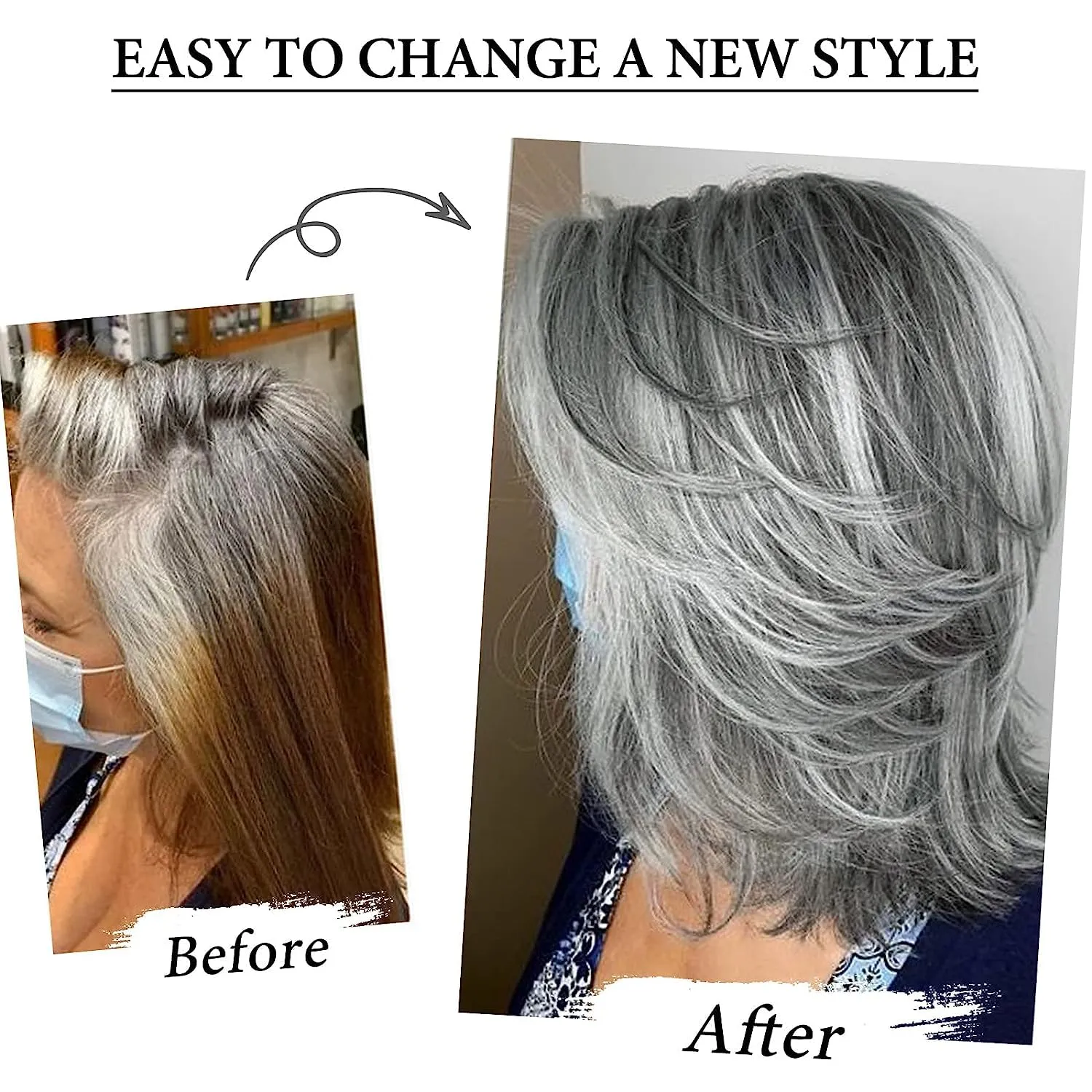 Highlight Ombre Blonde mix Light Brown Bob Layered Wigs with Curtain Bangs for White Women,Synthetic Short Straight Ombre Blonde with Dark Roots Shaggy Wig Brown Wig for Black Women
